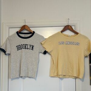 On Fire XL Brooklyn & Los Angeles Yellow and Gray Baby T-shirts